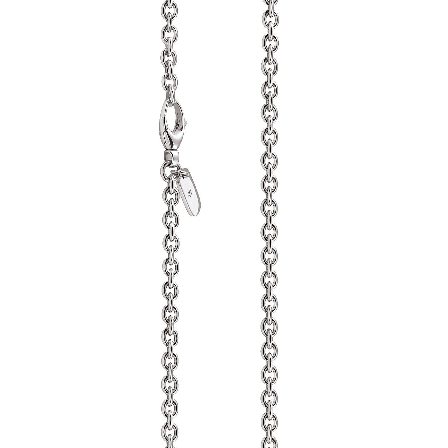 Link necklace crafted from 18K white gold