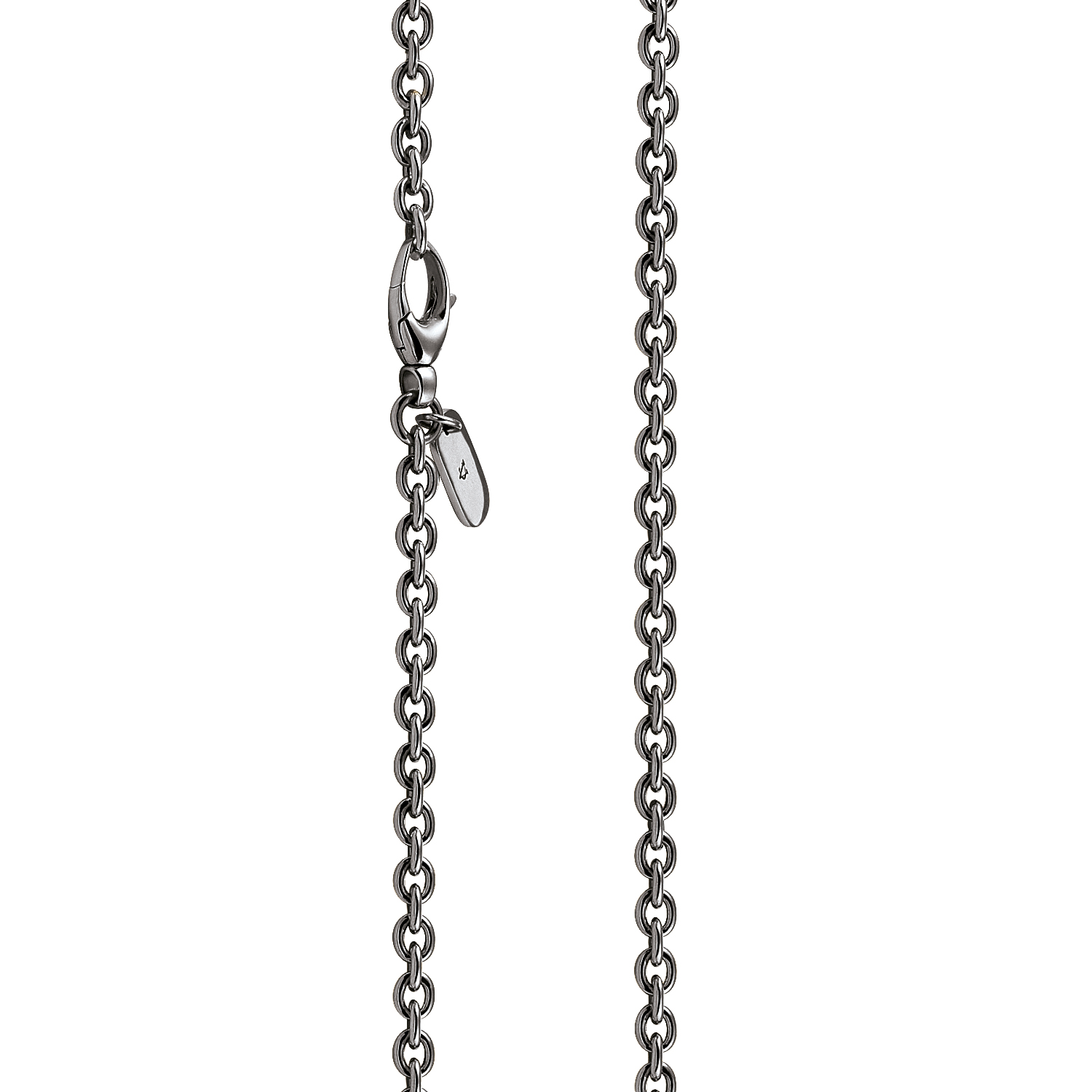 Gliederkette aus 750/- Weißgold und schwarzer Ruthenium-Beschichtung